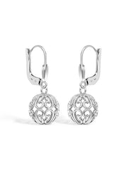Heart Filigree Ball Leverback Earrings