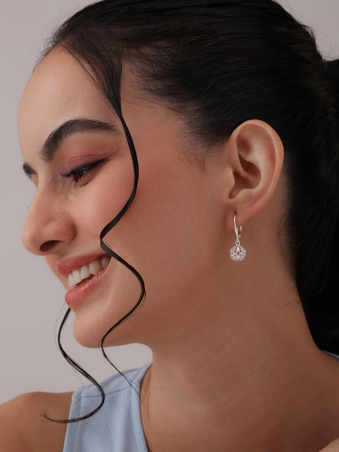 Heart Filigree Ball Leverback Earrings