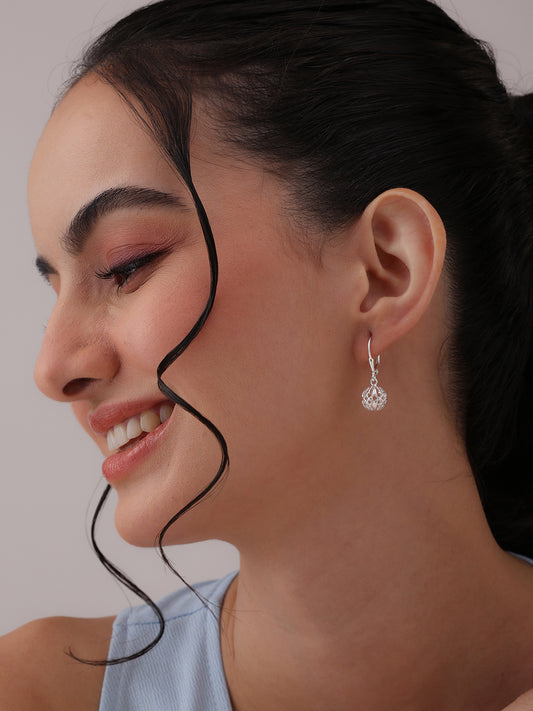 Heart Filigree Ball Leverback Earrings