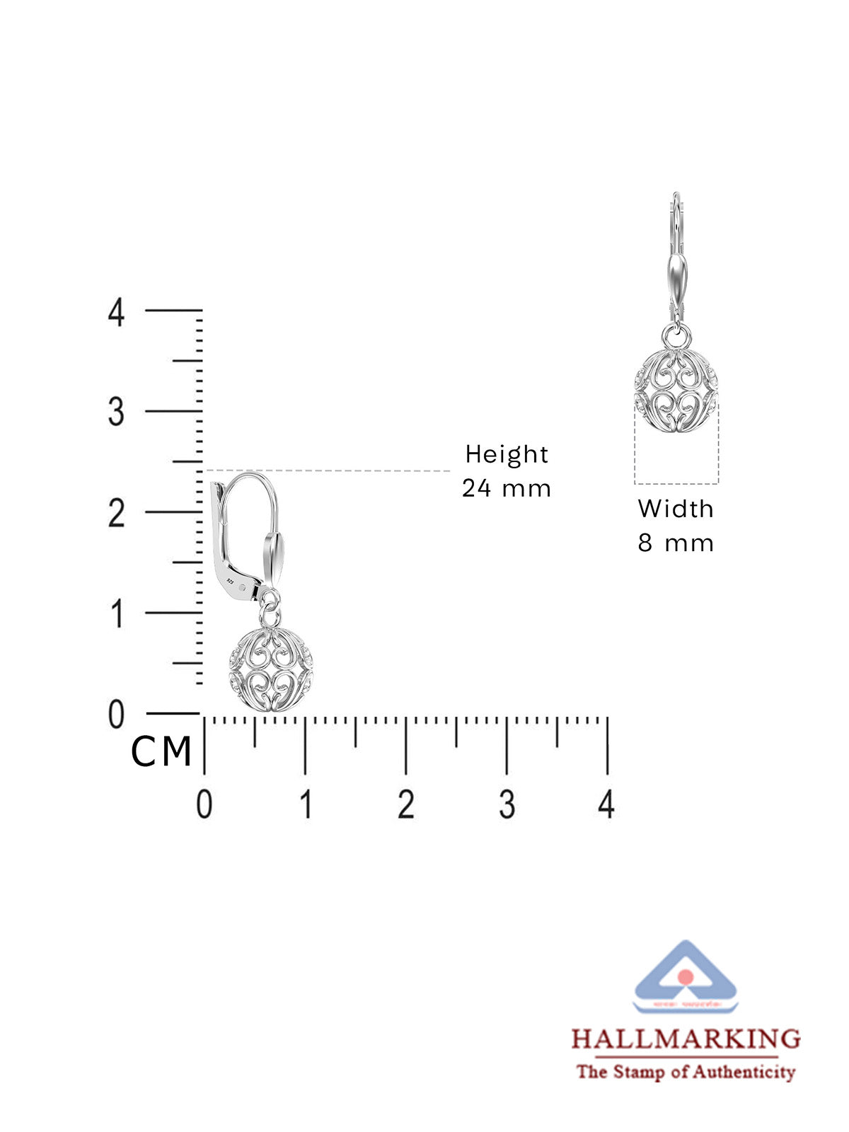 Lovella Filigree Ball Women's Drop Earrings