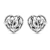 925 Sterling Silver Family Tree Heart Stud Earrings for Women