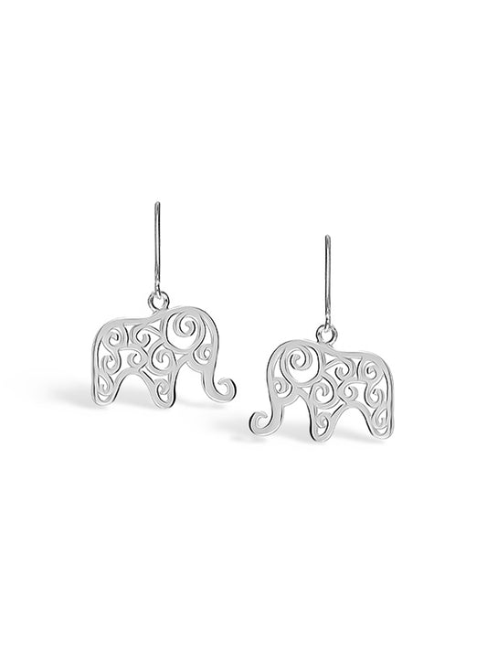 Silver Eleora Filigree Dangle Earrings