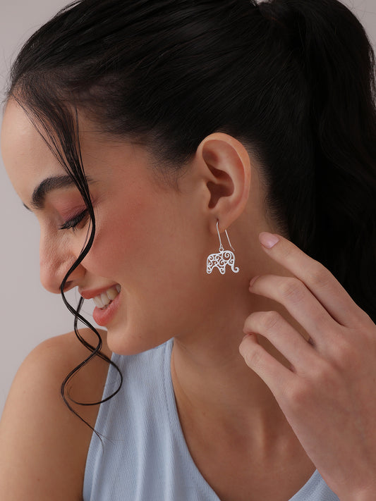 Silver Eleora Filigree Dangle Earrings