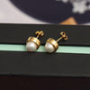 925 Sterling Silver Gold-Plated Pearl Stud Earring for Teen and Women