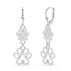 925 Sterling Silver Cubic Zirconia Open Animal Lover Pet Dog Cat Paw Print Earrings for Women Puppy