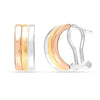 925 Sterling Silver C Shape Curve Clip-On Stud Earrings for Women Teen