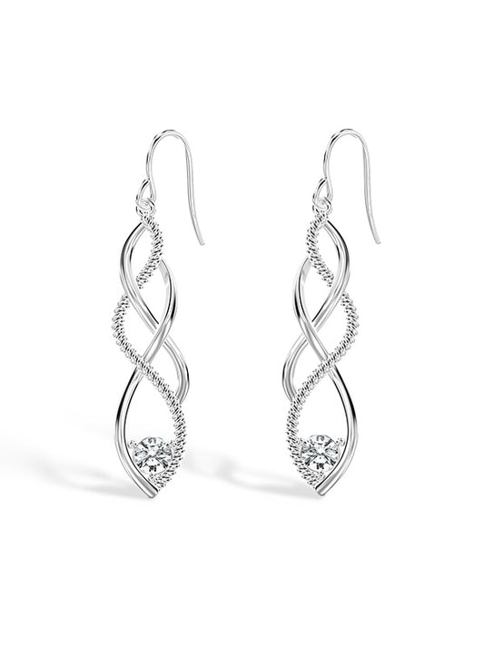 Silver Infinity Knot Drop Earrings