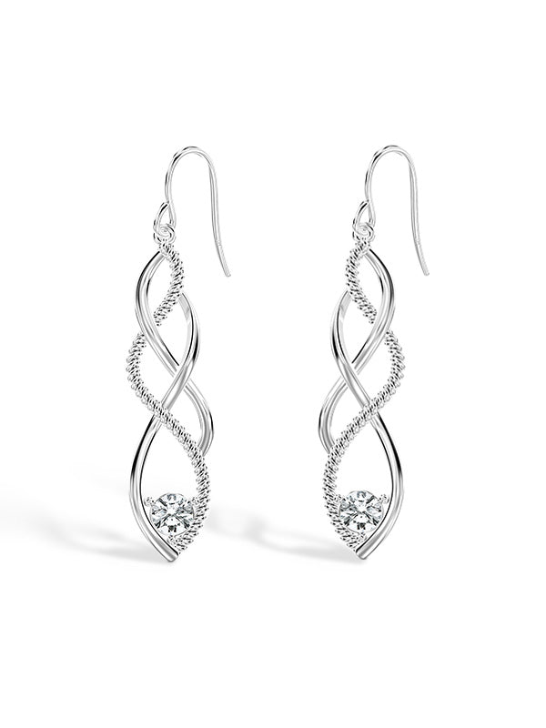 Silver Infinity Knot Drop Earrings