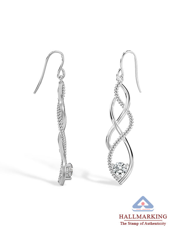 Silver Infinity Knot Drop Earrings