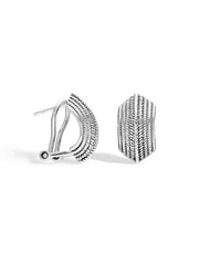 Antique Textured Curve Omega Earrings