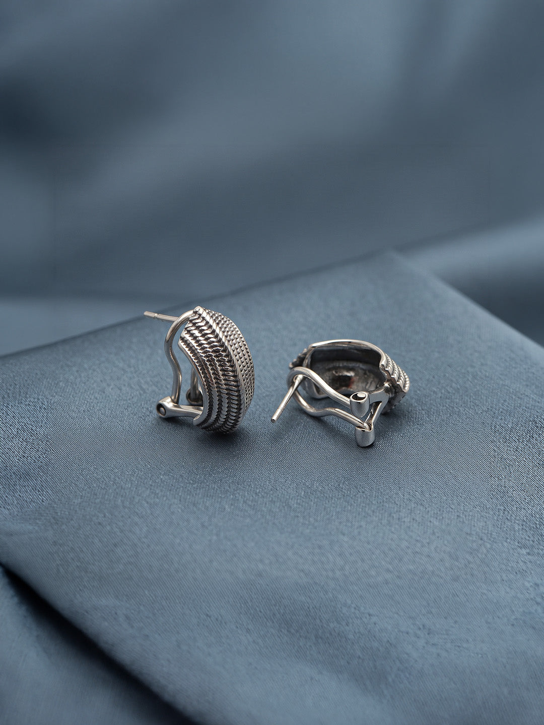 Antica Textured Omega Women's Earrings