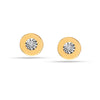 925 Sterling Silver 18K Gold Plated Circle Disc CZ Bezel Stud Earrings for Teen Women