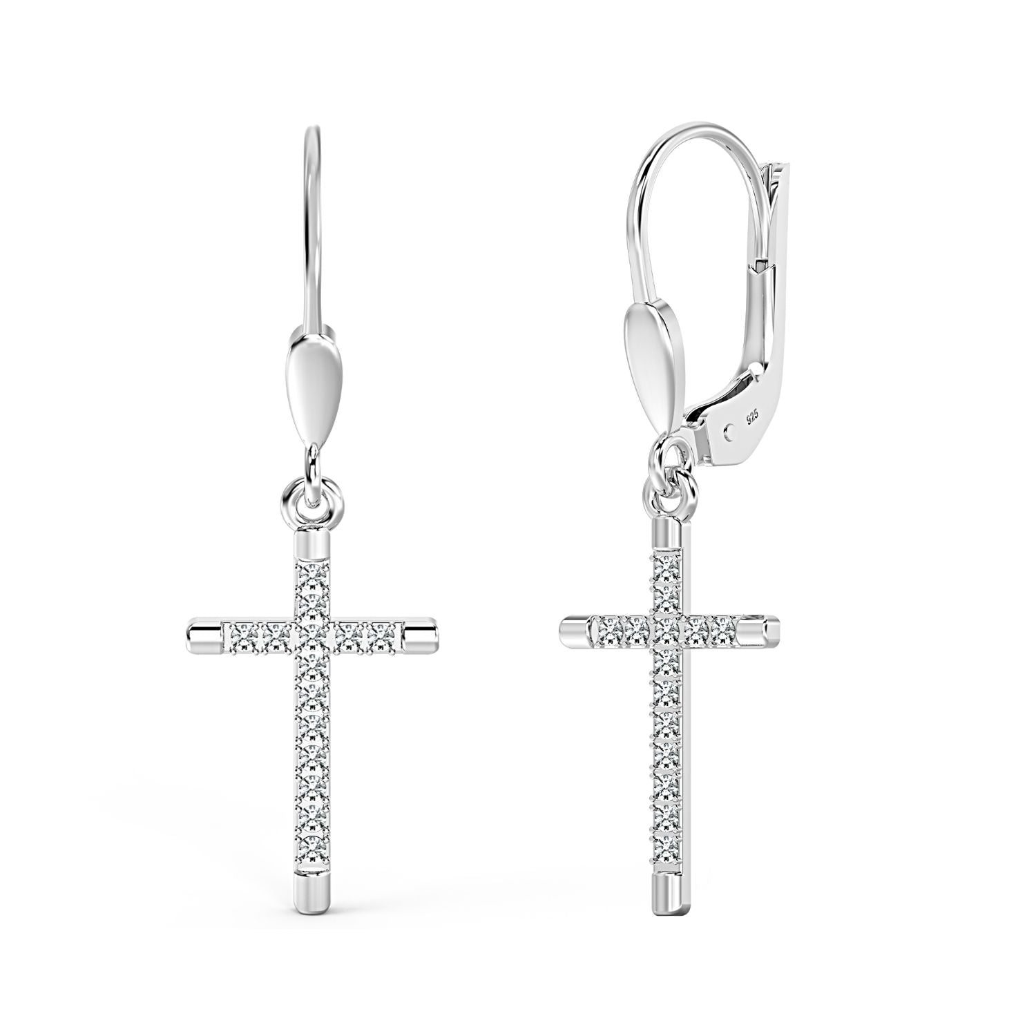 925 Sterling Silver 14K Gold-Plated Mother of Pearl CZ Three Clover Flower Drop Dangle Earrings for Women Teen