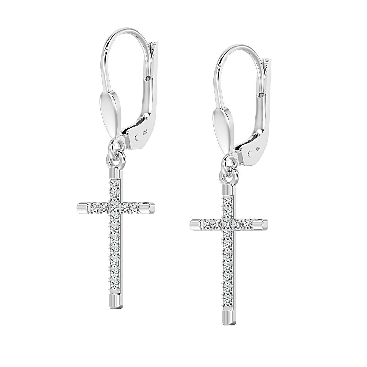 925 Sterling Silver 14K Gold-Plated Mother of Pearl CZ Three Clover Flower Drop Dangle Earrings for Women Teen