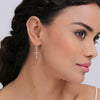 925 Sterling Silver CZ Cross Micro Pave Leverback Earrings for Women Teen