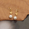 925 Sterling Silver Simulated Pearl Leverback Dangle Earring for Womens
