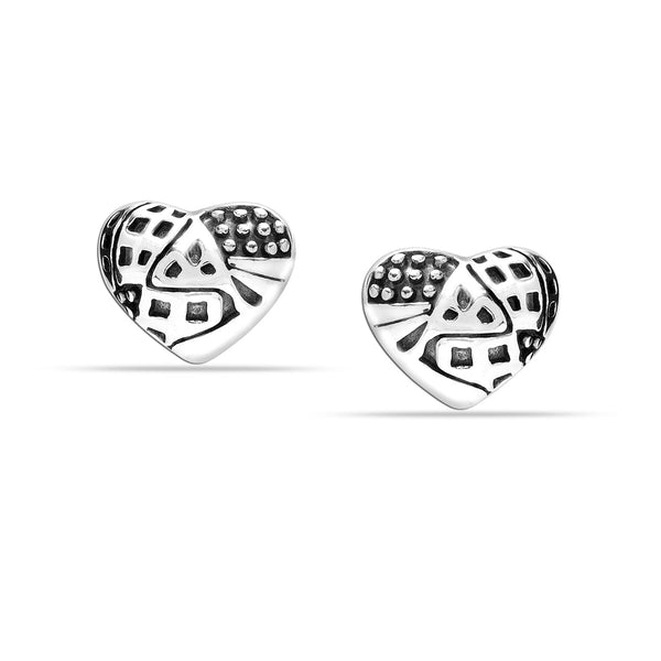 925 Sterling Silver Jewellery Heart Stud Earrings for Teen Women