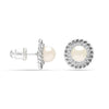 925 Sterling Silver Twist Cubic Zirconia Pearl Micro Pave Stud Earrings for Women Teen