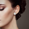 925 Sterling Silver Twist Cubic Zirconia Pearl Micro Pave Stud Earrings for Women Teen