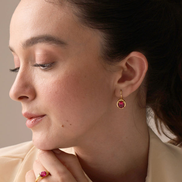 Ruby earrings for women outlet