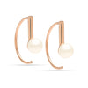 925 Sterling Silver Rose Gold Simulated Pearl Hanging Earrings for Women