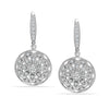 925 Sterling Silver Floral Openwork Circle Drop Dangle Leverback Earrings for Women Teen