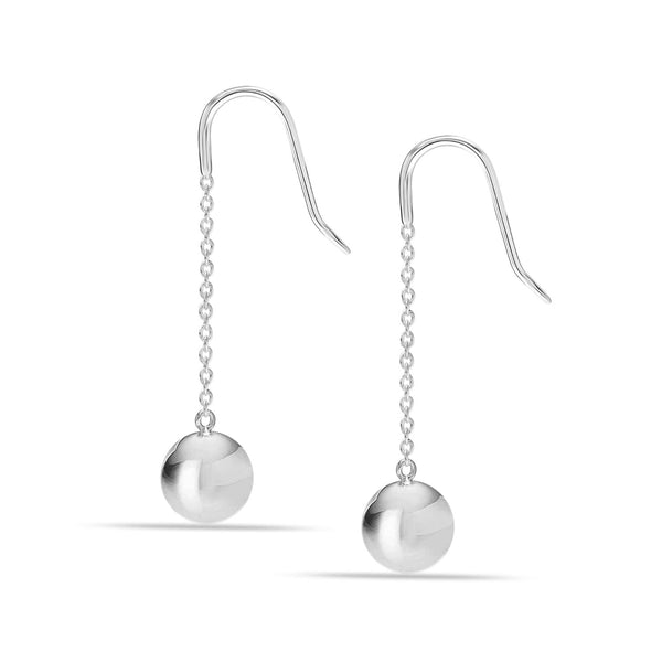 925 Sterling Silver Lightweight Classic Beaded Hook Ball Drop Dangle Earrings for Women Teen