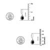 925 Sterling Silver Created Onyx Stone Leverback Earrings for Women