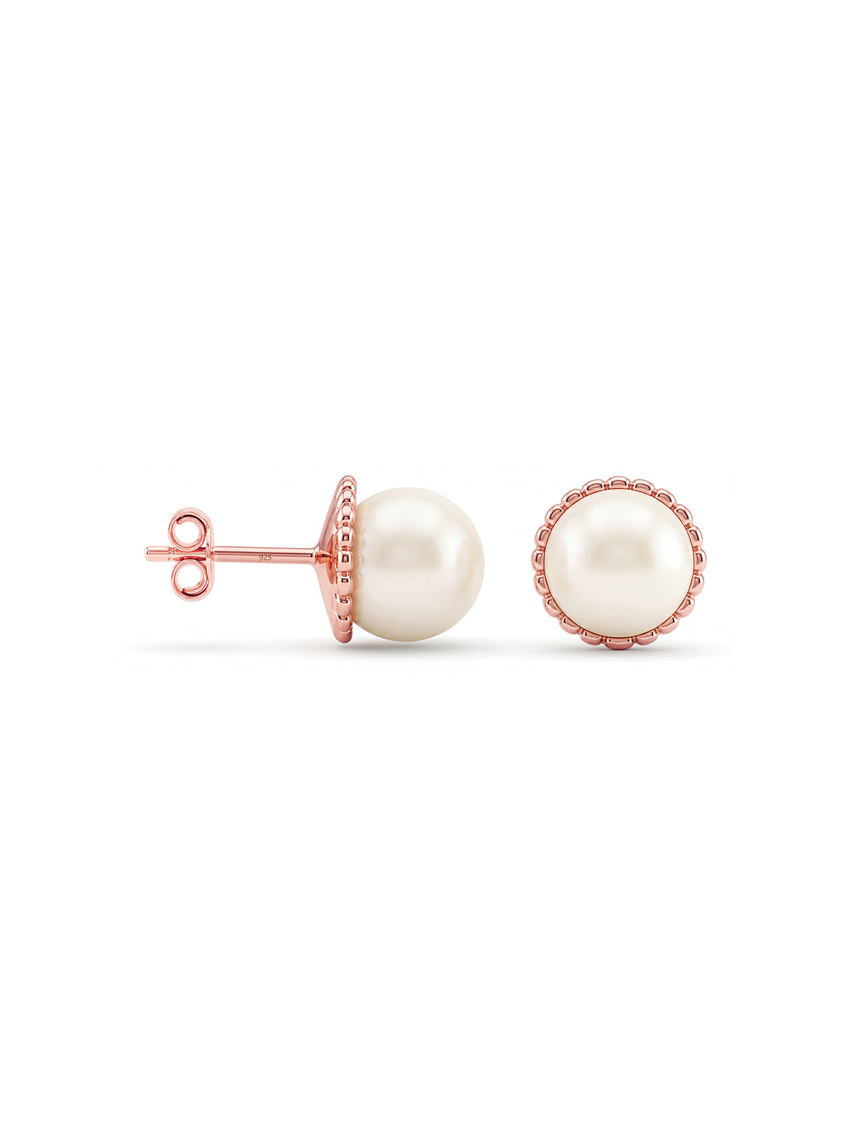 Roselle Pearl Beaded Stud Earrings