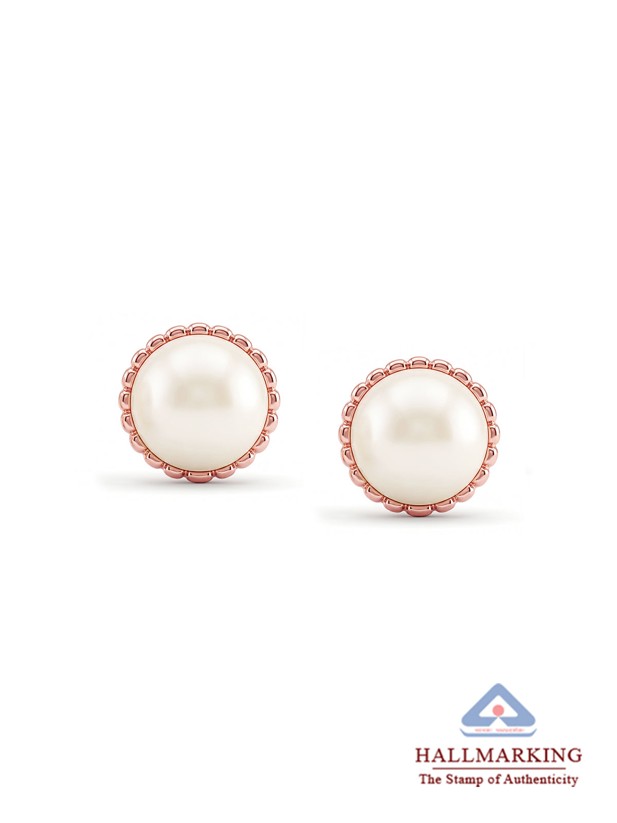Roselle Pearl Beaded Stud Earrings