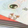 925 Sterling Silver 18K Rose Gold-Plated Pearl Stud Earrings for Women Teen