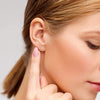 925 Sterling Silver Cubic Zirconia Half Moon Stud Earrings For Women