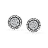 925 Sterling Silver CZ Classic Round Antique Stud Earrings for Men