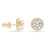 925 Sterling Silver Post Brilliant Round Cubic Zirconia Halo Earrings for Teen Women