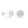 925 Sterling Silver Post Brilliant Round Cubic Zirconia Halo Earrings for Men
