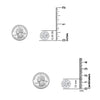 925 Sterling Silver Post Brilliant Round Cubic Zirconia Halo Earrings for Teen Women