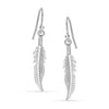 925 Sterling Silver Handmade Long Hanging Boho Feather Leaf Drop Dangle Earrings for Women