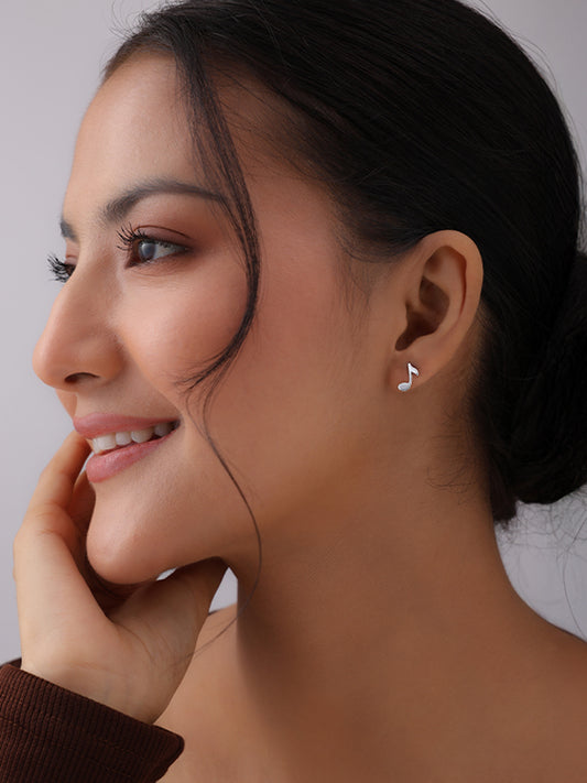 Silver Melody Stud Earrings