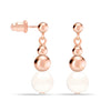 925 Sterling Silver 18K Rose Gold-Plated Pearl Stud Drop Dangle Earrings for Women Teen