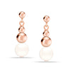 925 Sterling Silver 18K Rose Gold-Plated Pearl Stud Drop Dangle Earrings for Women Teen