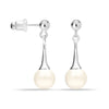 925 Sterling Silver Drop Pearl Earrings for Women Teens Girls 8MM Hypoallergenic Pearl Drops Earring