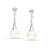 925 Sterling Silver Drop Pearl Earrings for Women Teens Girls 8MM Hypoallergenic Pearl Drops Earring