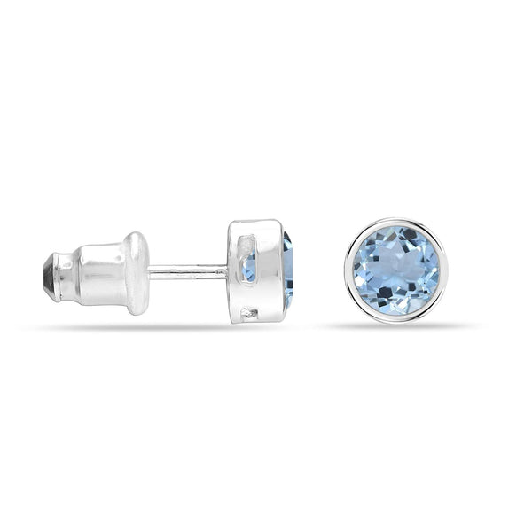 925 Sterling Silver Birthstone Stud Earrings for Women and Girls