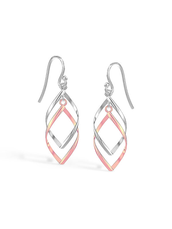Two-Tone Linear Drop Earrings