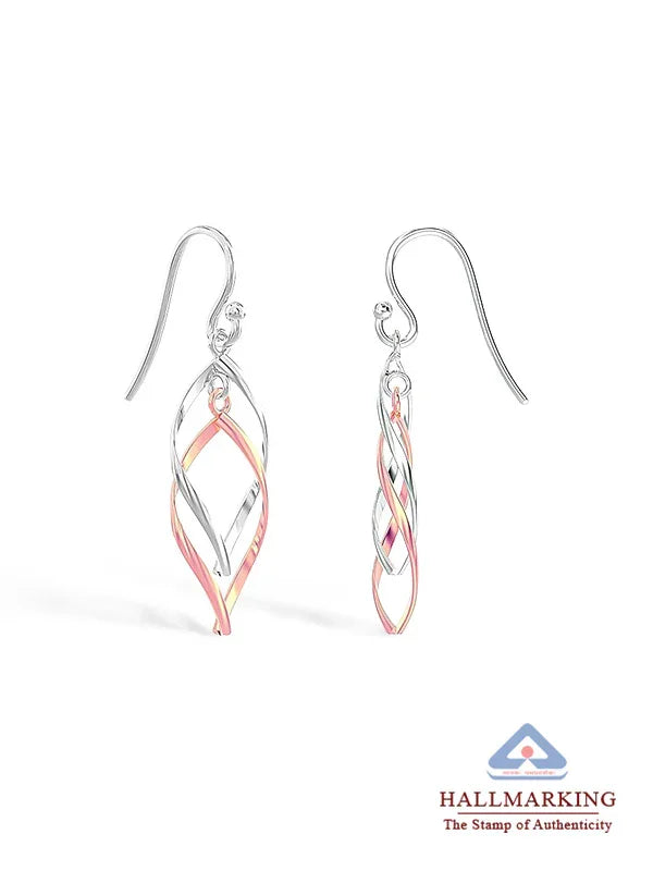 Two-Tone Linear Drop Earrings