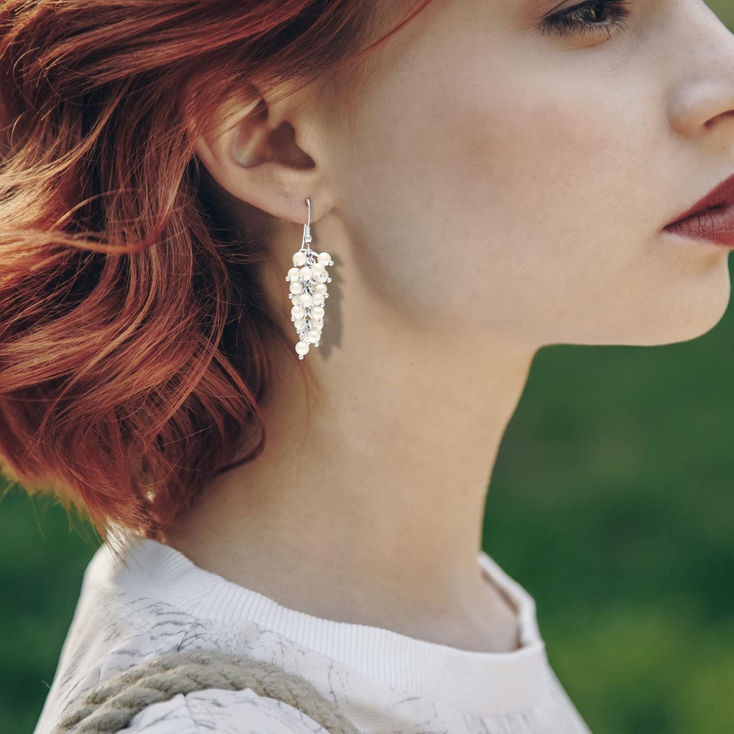925 Sterling Silver Dangle Drop Pearl Earrings for Women Hypoallergenic Pearl Earring for Teen Girls