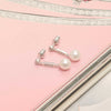 925 Sterling Slilver CZ Hypoallergenic Pearl Drop Dangle Earrings for Women
