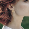 925 Sterling Silver 14K Gold Stud Hoop Earrings for Women Hypoallergenic Pearl Earring for Teen