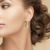 925 Sterling Silver Birthstone Leverback Drop Earrings for Women and Girls