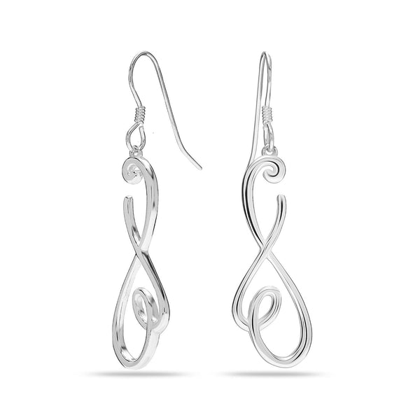 925 Sterling Silver Knot French Wire Drop Dangle Earrings for Women and Girls